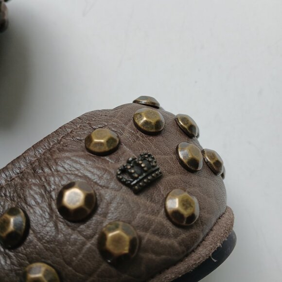 Juicy Couture Leather Studded Scrunch Ballet Flats Foldable Size 9 - Picture 7 of 16